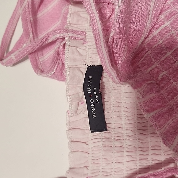 Romeo & Juliet Couture Pink & White Tiered Smocked Dress Sz M - Picture 4 of 5